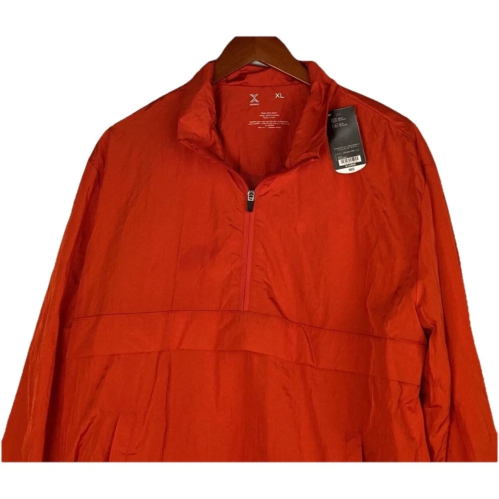 Xersion Bright Orange Lightweight Windbreaker Men's XL Quarter Zip NWT65$ Retail